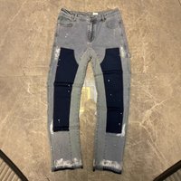Clothing European American Style Y2K Patchwork Painted Fashion Straight Leg Jeans