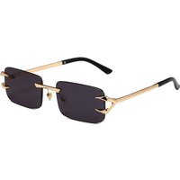 OCEAN SQUARE - Frameless Sunglasses (Wave-Trimmed Design, Street Fashion Shades, Hot Seller)