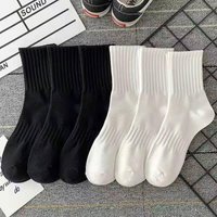 Women's SocksIn Black And White For Spring Thick Thread Deodorizing Sweat Absorbing Breathable Non Pilling High Elastic Sports Socks