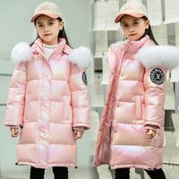Clothing down jacket large fur collar medium long colorful medium large thickened coat