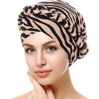 Two floral fabric splicing short braid forehead forehead braid hat turban hat Indian hat
