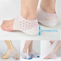 Unisex Invisible Height Increase Silicone Socks Gel Pads Heel Cushion Soles Insole Foot Massage Orthopedic Arch Support