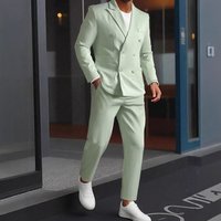 Slim Fit Light Business Suit Set Two Piece Formal Blazer & Pants Banquets & Evening Events 