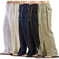 Spring Linen Wide Pants Korean Trousers Oversize Cotton Streetwear Male Yoga Pants Casual Clothing Sweatpants
