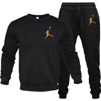2023 Brand Printed Sportswear 2 Piece Loose Round Neck Sweatshirt+2 Piece Pants Hoodie Jogging Set
