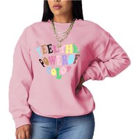 Clothing Autumn Winter Top Printed Capless Casual Loose All match Long sleeved Sweater