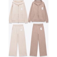 Hooded Long Sleeve Top & High Waist Pants Set – Casual Polyester Coordinated Outfit Streetwear & Workwear