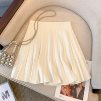 Women's Clothing 2024 Spring and Autumn new pure desire style sweet hot girl high waist slim sexy fashion pleated skirt knitted short skirt