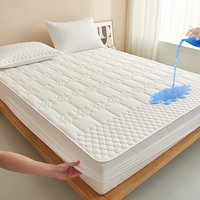 Waterproof Quilted Fitted Sheet Set Class Washed Cotton Anti Slip Dustproof & Hypoallergenic Bed Cover Mattress Protection 
