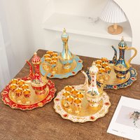 Home Furniture Elegant castle set niche light luxury retro fashion zinc alloy pot glass eight piece set