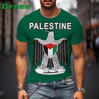 Clothing Summer FREE PALESTINE 3D Printing Casual Round Nec