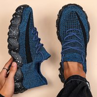 Shoes Large Sports Shoes Breathable Flying Knit Socks Shoes Lace Up Large Casual Running