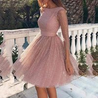 Long Sleeve Dress High Waist Evening Dress Cocktail Party Dress Fashion Dress