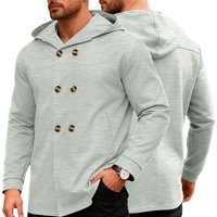  Slim Fit Mid Length Hooded Trench Coat – Lightweight Polyester Casual Windbreaker Fall 