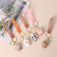 Cartoon Flocked Exquisite Small Gift Keychain Cute Soft Plush Doll Student Backpack Pendant