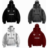 Clothing Trendy Brand Plus Velvet Double Hood Unique Design Hooded Sweatshirt Autumn Winter Same Style Loose Y2K Sweatshirt