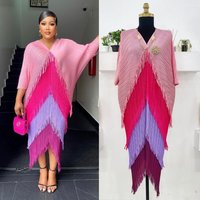 Clothing autumn wear high end light mature style clothing niche design contrast splicing tassel dress trend