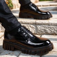 2025 Leather Korean Version Formal Big Head Business British Casual Shoes Height Increasing Thick Sole