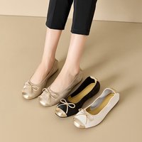 Leather casual egg roll shoes spring soft sole sheepskin non slip cowhide sole comfortable single shoes