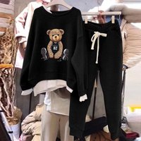 sports casual fashion long sleeved two piece tops sweatshirt two piece set