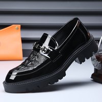 Euro Step Slip On Large Business Formal Casual Leather Shoes Comfortable Breathable Height Increasing Trendy Loafers