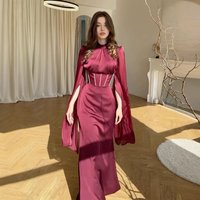 Elegant Long Sleeve Maxi Dress – Flowy & Graceful Women’s Dress For Spring & Summer (Red/Dark Blue/Light Blue/Burgundy/White/Black, Sizes S-XXL)