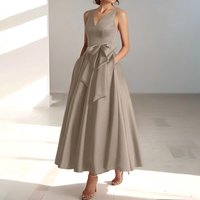 2025 European American Style Evening V Neck Elegant Dre Suitable Banquets Daily Wear Slimming