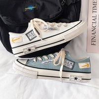 Canvas shoes men'S low-top Korean trendy versatile casual sneakers men's spring breathable influencer student shoes male 9096