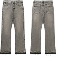 Men's Clothing Smoky Gray Tassel Retro Cement Gray Trousers Cleanfit Jeans