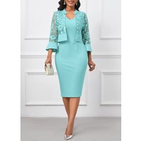 Women's Clothing Elegant slim embroidered dress
