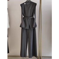 Clothing Temperament three piece suit light luxury advanced style fashionable irregular lace vest inner trousers autumn
