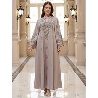 Handcrafted Embellished Abaya Dress – Modest Luxury Long Sleeve Maxi Dress Dubai & Middle Eastern Fashion