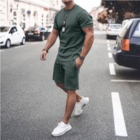 Unbeatable Quality Set Summer Paired Short Sleeved T shirt Sports Leisure Suit Clothing