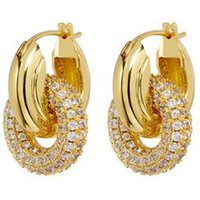 Women's Jewelry Metal Lock Copper Micro Inlaid Earrings Niche Cold Style Light Luxury High End Zircon Ear Jewelry