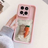 Case Redmi Note 13 14 12 11 10 9 Pro Plus 11s 12s 13C 12C Cute Cat Carrot Soft Silicone Shockproof Phone Cover