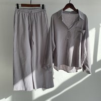 Retro Cotton Linen Shirt Set 2 Piece Plus Comfortable Breathable Casual Spring Summer Autumn Clothing