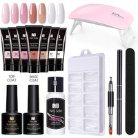 NeeJolie Solid Nail Extension Gel Kit – No Paper Forms, LED Curing, All-in-One Set For Nail Art, Professional & Beginner-Friendly
