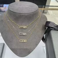 Gemstone Fashion Jewelry Designer Necklaces For Women Four Leaf Clover Necklace Metal Chain Thin Pendant Charm