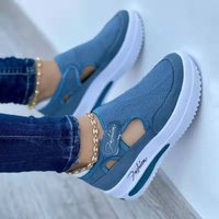 Cross border Plus Spring Summer Flat Breathable Velcro Casual Mesh Shoes Independent Station