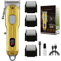Professional Cordless Hair Clipper For Men & Pets – Titanium Alloy Blades, LCD Display, Rechargeable, Waterproof & Low Noise