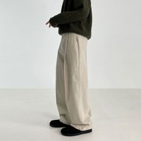 Men's Clothing MYQ Wide Leg Floor Length Slim Trousers Men's Cleanfit Autumn And Winter Korean Loose Straight Trendy Casual Trousers