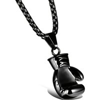 Fitness Boxing Gloves Pendant Necklace for Man Fashoin Hiphop Domineering Stainless Steel Chain Men Sports Leisure Punk Pendant Gift