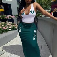 Women's Clothing Summer 2 piece vest set long skirt