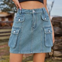 Clothing Summer Washed Workwear Denim Skirt Skirt