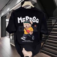 Men's Trendy Round Neck T-Shirt Pure Cotton Short Sleeve Printed European American Style Summer Top For Men And Women