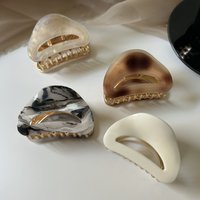 2023 Autumn New acetate patch alloy gripper back head updo medium shark clip hairpin hair accessories for women