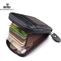 Wallet For Men Credit Card Holder RFID Blocking Zipper Pocket Purse For Men Rfid Man Wallet