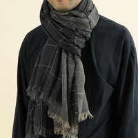 style woven export winter dual patchwork plaid fringe large sized scarves