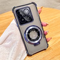 Magnetic Plating Phone Case Xiaomi 15 14 13 12 Redmi Note 11 13 14 Pro Plus 13C 14C Poco X3 X5 Transparent Stand Cover