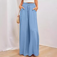 clothing spring summer wide leg trousers elastic belt wide leg high waist long skirt pants